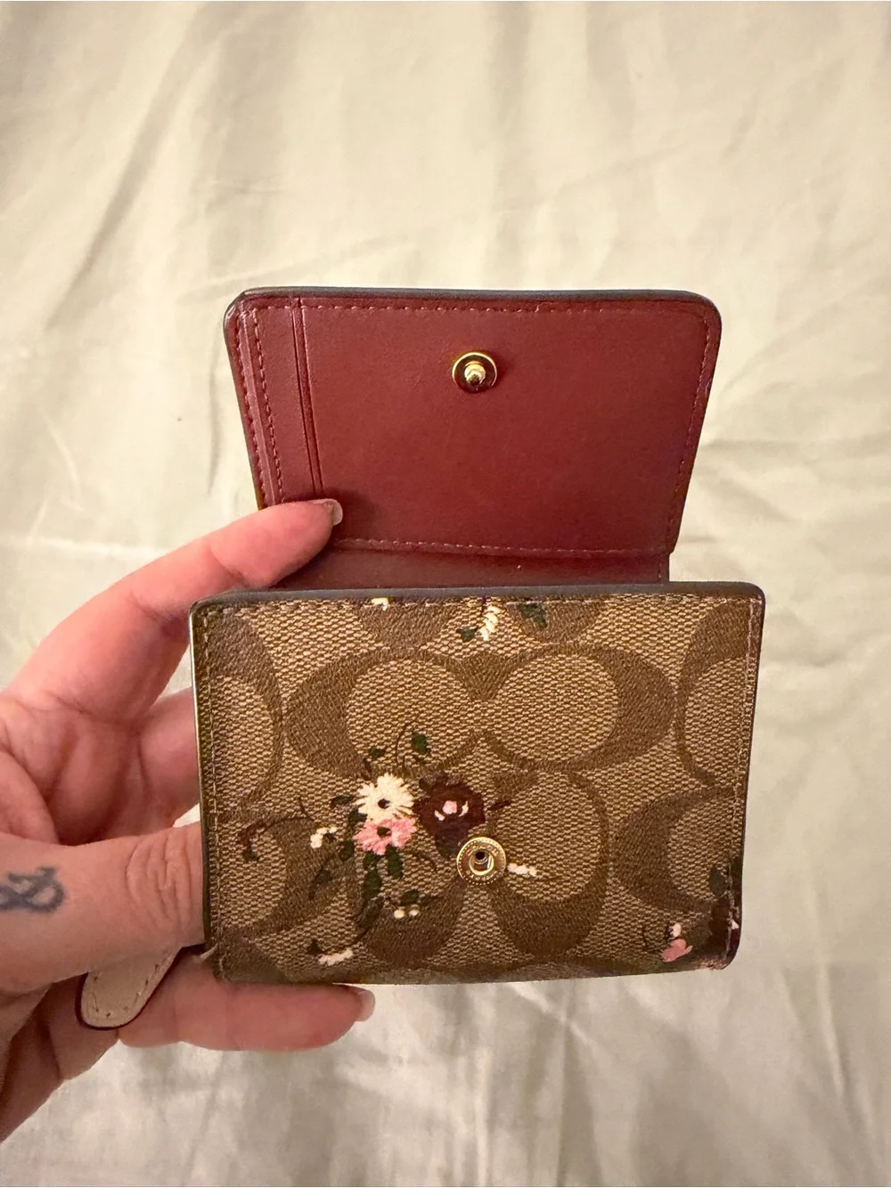 Coach Floral Signature Mini Foldable Wallet